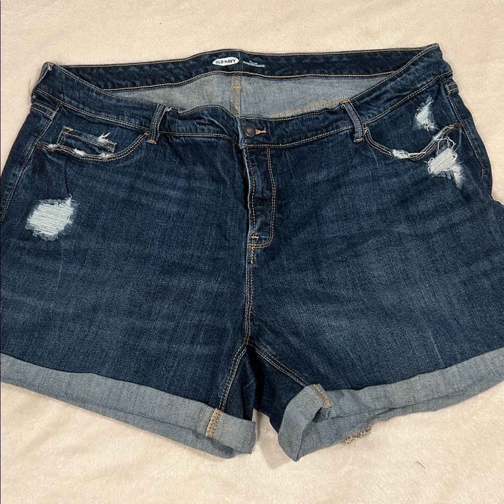 Old Navy Dark Blue Distressed Shorts